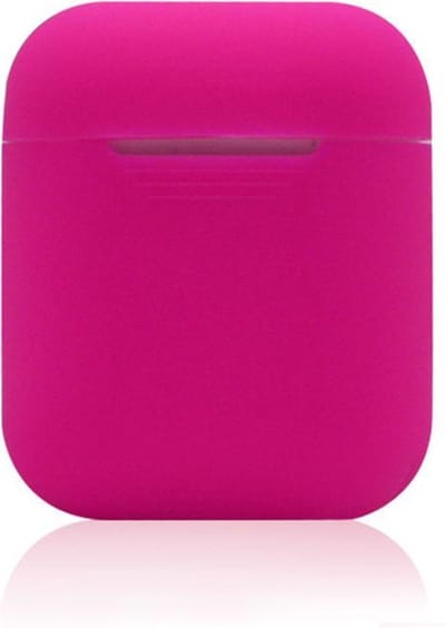 KELERINO. Siliconen hoesje geschikt voor Apple Airpods 1 & 2 - Softcase - Donker Roze