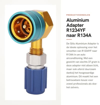 Dailygoods - Aluminium Adapter R1234YF naar R134A voor Auto Airconditioning
