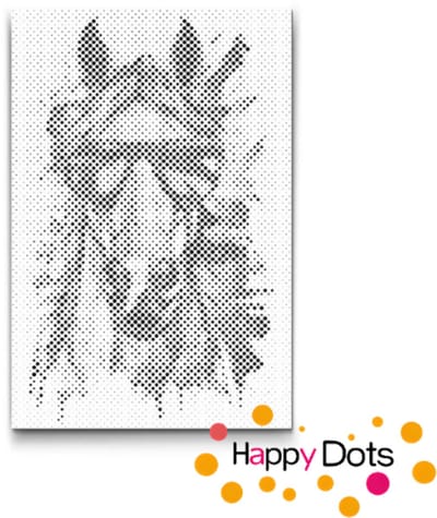 HappyDots DOT Painting Gekke dieren - Paard - 20x30cm