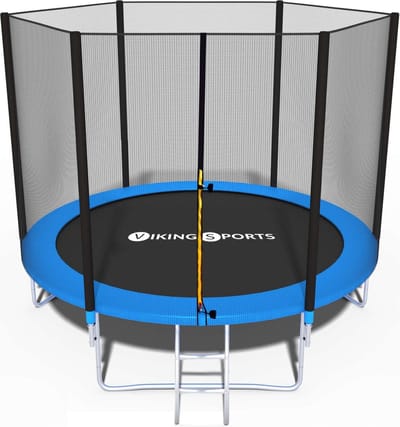 Trampoline - blauw - 244 cm - met net en ladder - tot 80 KG