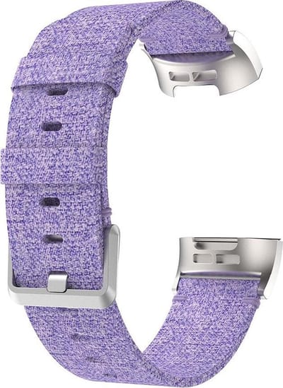 KELERINO. Denim bandje geschikt voor Fitbit Charge 3 / Charge 4 - Paars