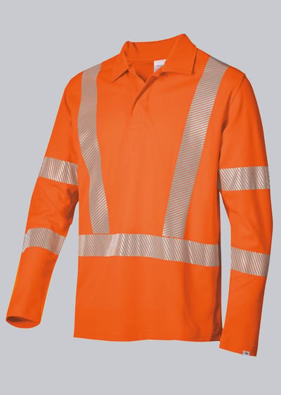 BP® Poloshirt met lange mouwen en hoge zichtbaarheid Maat M