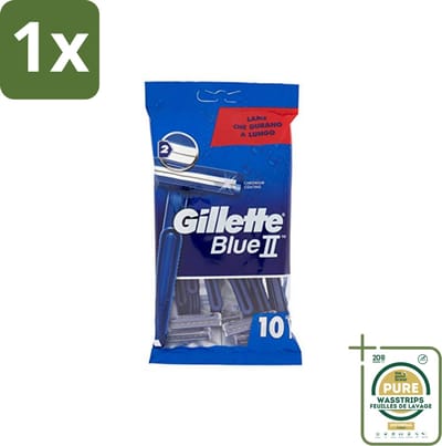 1 x Gillette Blue II - Wegwerpscheermesje - 10 Scheermesjes- Scheermesje - Wegwerpscheermesje - Gillette Blue II - Scheerresultaat - Glad Scheerresultaat