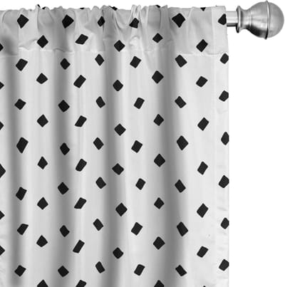 ABAKUHAUS 2x Voorhang – 75x225 cm – Zwart/Wit, Rhombus-Mozaïek
