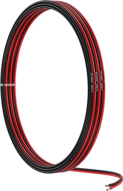 MMOBIEL 22 AWG Elektrische Draad Parallel – 22 Gauge 5m / 16.4ft – Vertinde Koperkabel – 2-Aderige Kabel – Led Strips, Audio / Luidspreker Kabel, Laagspanning Landschap Verlichting, Lampen
