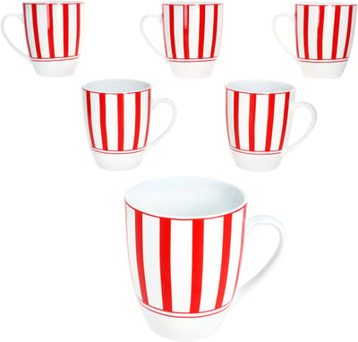 MamboCat Set van 6 SPLIT ROT porseleinen koffiemokken voor 6 personen