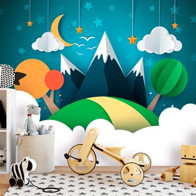 200cm X 140cm - Fotobehang - Kleine Reiziger, premium print vliesbehang