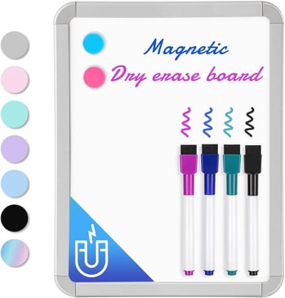 Kleine magnetische droge wisplank 8,5 x 11 inch - whiteboard met markeringen en magneten voor to-do lijsten en kantoor