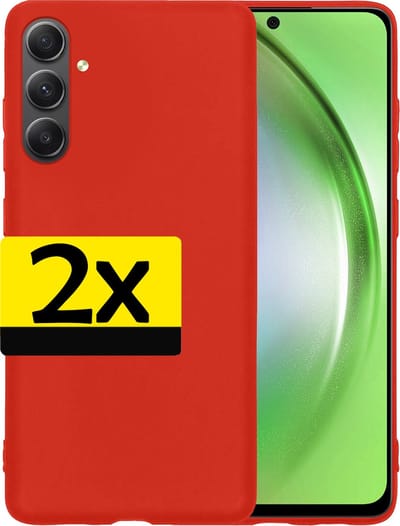 Hoesje - 2 Stuks - Geschikt voor Samsung Galaxy A54 - Sterk & Shockproof - Case Siliconen - Back Cover - Telefoon Hoes - Telefoonhoesjes - Rood