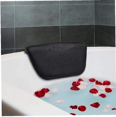 Badkussen - Hoofdsteun Bad - Ontspanning in Bad - Antislip Zuignappen - Ergonomisch Comfort - Zwart
