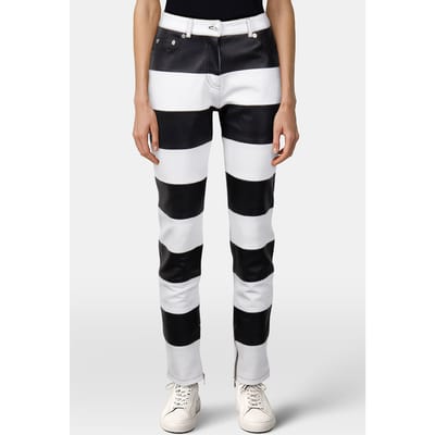 Moschino White Leatherwear White Maat: 40 | Leren broeken Outlet | Dames | Zwart