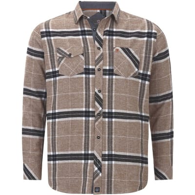 Jan Vanderstorm herren Overhemd - 41/42 - bruin - Plus Size