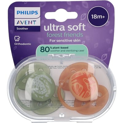 Philips Avent Ultra Soft – Superzachte siliconen fopspeen (18mnd+) – Voor gevoelige huid – 2 stuks - SCF093/06