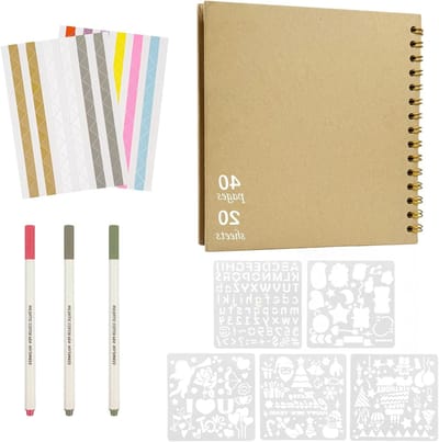DIY Fotoalbum 20 Pagina's, 21.5 x 21.5 cm - Perfect voor Scrapbooking, Cadeau voor Verjaardag, Afstuderen en Jubileum