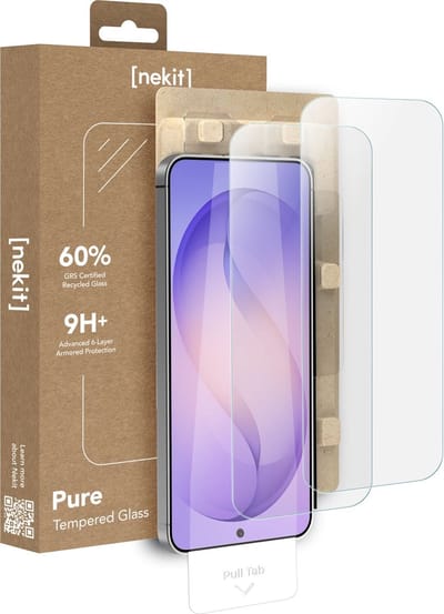 NEKIT Pure - Duo Pack Tempered Glass Geschikt voor Samsung Galaxy S26 Plus - 9H+ Gehard - GRS Gerecycled Glas - Screen Protector met Installatiebox - Case Friendly