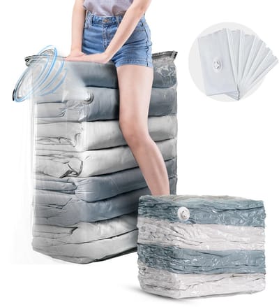 Dailygoods- Vacuüm Opbergzakken Jumbo - 6 Stuks - Ruimtebesparend - Waterdicht - Luchtdicht - Voor Dekbedden - Extra Grote Capaciteit