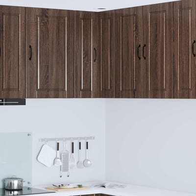 vidaXL - Wandhoekkast - PORTO - Bruin - Eiken - 57 - x - 57 - x - 80 - cm - Bewerkt - hout