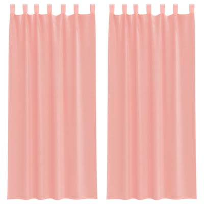 vidaXL - Gordijnen - met - lussen - 2 - st - 140x245 - cm - roze