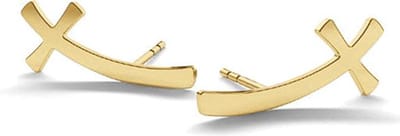 Montebello Oorbellen Amaris Gold - 925 Zilver Verguld - Kruis - 8.6x19mm