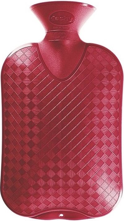 Fashy Kruik - rood ruit/ribbel - 2 liter - kunststof - warmwaterkruik - waterkruik - warmtekruik