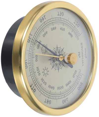 Weerstation met Barometer - Klimaatmeter - Weersvoorspelling Thuis - 3-in-1 Functie - 7 cm - Goud