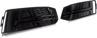 Mistlamp Grille Cover - Voor Audi A4/S4 B9 S-Line (2016-2018)- Zwart Honingraat - Gloss Zwart