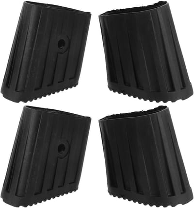 Ladder Voetkappen - Beschermhoezen Rubber - Vloer Beschermen - Antislip Ontwerp - 4.5x4.5x3 cm - Zwart