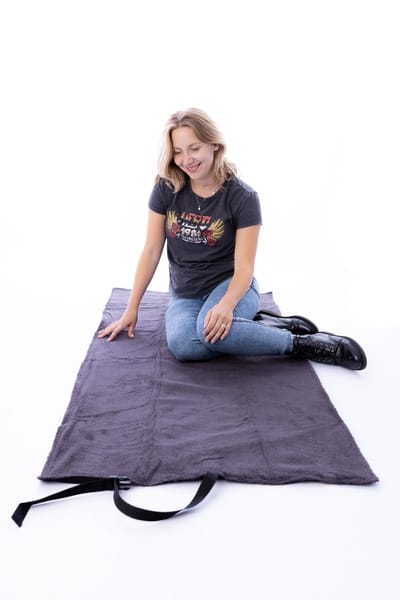 Belieff - Picknick Blanket - Picknick deken - Picnic kleed - Picnic deken - 70 x 140- waterdicht - badstof voering - zwart/grijs
