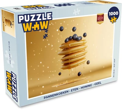 Puzzel Pannenkoeken - Eten - Honing - Geel - Legpuzzel - Puzzel 1000 stukjes volwassenen