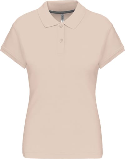 Damespolo korte mouwen met knopen merk Kariban Light Sand - 3XL