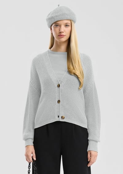 Dames katoenmix cardigan QS