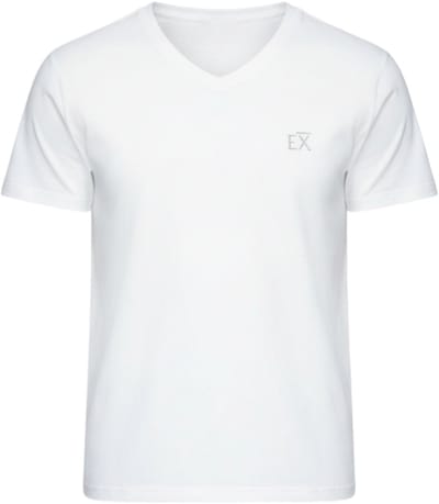 OMBRE T-shirt - Katoen - Korte Mouw - Geen Sluiting Wit L