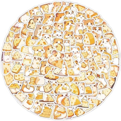 Hamsterstickers voor Journaling en Creatieve Projecten - 100 Stuks Kawaii Dierenstickers voor Jongeren, Kinderen en Hobbyisten