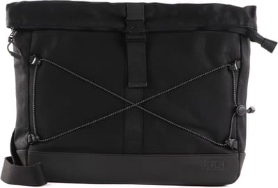 JOST Schoudertas Laptoptas met laptopvak Ystad Messenger Courier Bag Black Zwart
