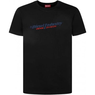 Diesel Unisex Volwassenen Industrie Denim Divisie Logo T-Shirt (Zwart)