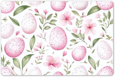 Placemats 45x30 cm - Placemat kunststof - 1 stuk - Patroon - Eieren - Roze - Pasen - Borden onderleggers - Decoratie voor op tafel - Keuken tafeldecoratie accessoires - Vinyl onderlegger - Tafelversiering