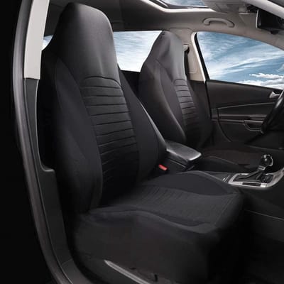 Famanu - Autostoelhoezen voorstoelen autostoelbeschermer voor honden sport werk werkplaats enz. Emmer Type geïntegreerde autostoelbeschermer autostoelhoezen met airbag universeel, zwart