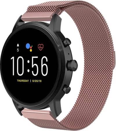 Strap-it Milanees smartwatch bandje - geschikt voor Fossil Gen 5 / Gen 5e 44mm / Gen 6 44mm - roze