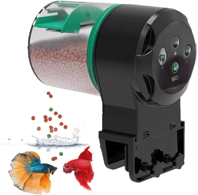 Automatische Voederautomaat - Voederautomaat Vijver - Voederautomaat Vissen - 250 ml - met Timer - Vochtbestendig - voor Aquarium, Vistank