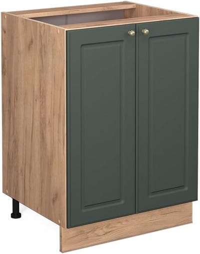 Keuken Onderkast 60 cm Groen met Goudkleurige Accent - Modulair Systeem
