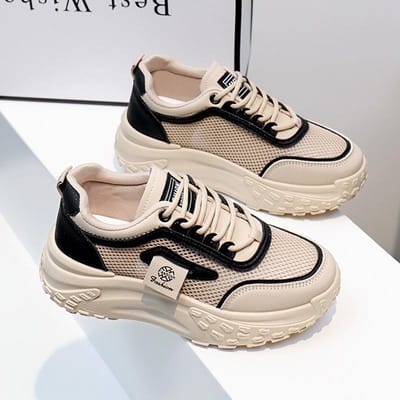 Leren Kleine Witte Schoenen Dames Lente Nieuwe Dames Platform Comfortabele Eenvoudige Boardschoenen Casual Veelzijdig Kleurafstemming Damesschoenen 40 zwart