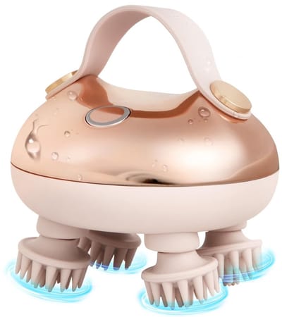 KAD® Hoofdmassage - Elektrische Hoofdmassage Apparaat - Draadloos & Oplaadbaar - Waterbestendig - Voor Hoofdhuid & Ontspanning - Roze - 9cm x 9cm x 5cm