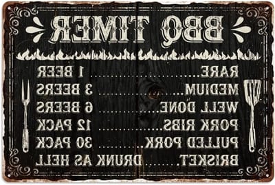 Vintage Metalen BBQ Timer Wanddecoratie, 30 x 20cm Retro Barbecue Timer voor Grilling Liefhebbers, Leuke Cadeaus voor Keuken en Tuin