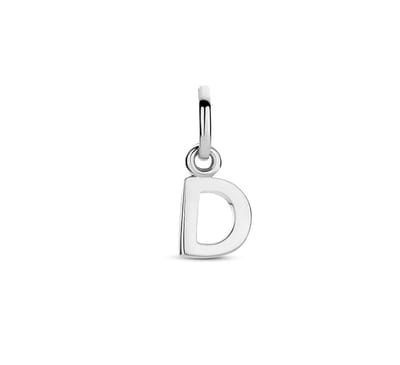 Zilver Gerhodineerde Hanger letter D 1333744