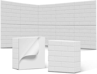 Pak Van 12 - Vierkante Zelfklevende Geluidsisolatiepanelen - 30 x 30 cm - Polyestervezel - Geluidsisolatie Wandpanelen - Akoestische Wandbekleding - Voor Studio, Kantoor En Slaapkamer - Wit - NAIZY
