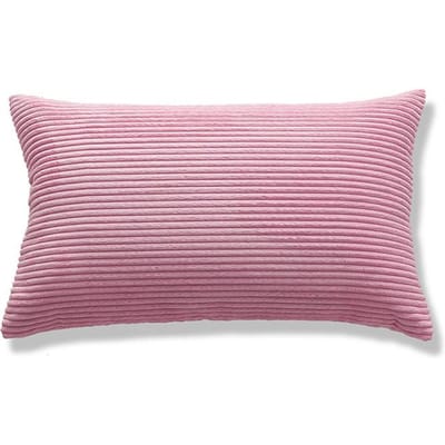 Housse de coussin rectangulaire en flanelle polaire de haute qualité, 30x50 cm, 1 pièce, confortable, rayures lombaires, velours côtelé, décorative, chaude 30X50cm