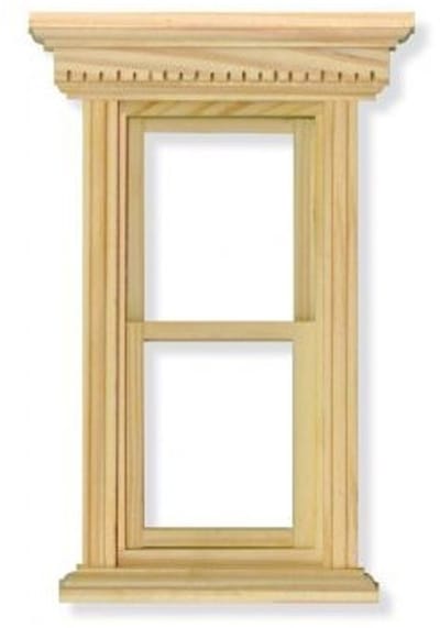 Streets Ahead DIY079 Schuifraam 2-delig – 1:12 Poppenhuis – Houten Miniatuur Raam
