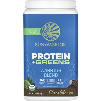 Sunwarrior Warrior Blend + Greens Organic (750g) Chocolate - Eiwitten - Veganistisch eiwit