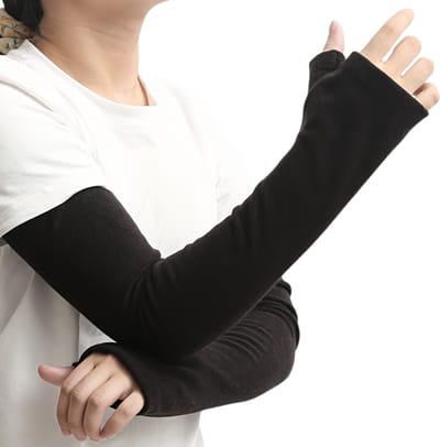 Nivard Armwarmers Dames - Armstukken - Winter Polswarmers - Duimopening - Zwart