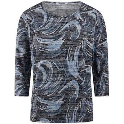 Shirt ronde hals Van Peter Hahn blauw